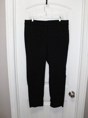 Lane Bryant Women's Black/Pink Polka-Dot Stretch Pants Sz 16R "The Allie" (24-2)